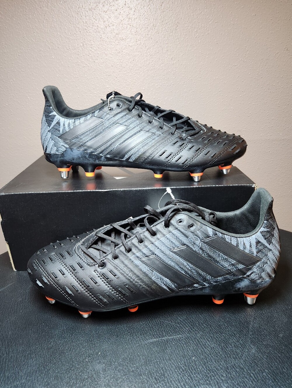 Adidas Predator Malice Control Rugby Cleats Sz 9 Men NEW Black/Orange WMS Sz 10